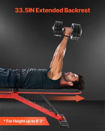 Лавка для жиму VEVOR (544 кг) для тренувань всього тіла, регульована лавка для пресу, силові тренування вдома, складана