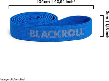BLACKROLL® SUPER Band 104 см, еластична фітнес-стрічка для тренування м'язів, текстильний гумовий еспандер, синя (сильний опір), німецька якість