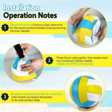 Волейбольний м'яч для пляжу та залу: тренувальний, розмір 5, з рюкзаком та насосом