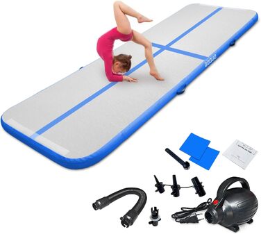 Надувна гімнастична матка (килимок) для дому, вулиці, фітнесу, йоги, тренувань, челедингу та водного спорту, 10 см заввишки, з антиковзким покриттям, 3м/4м/5м