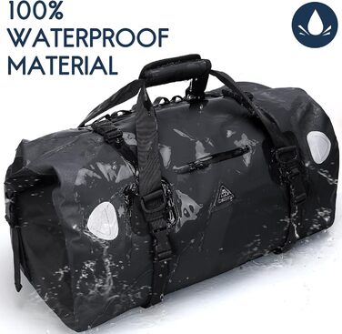 Водонепроникний рюкзак Dry Bag | Сумка-мішок для подорожей | Roll Top водонепроникний мішок для кемпінгу, мотоцикла, водних видів спорту, Blue (Чорний, 50L)