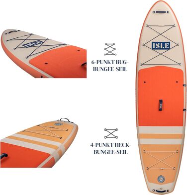 Надувна SUP-дошка ISLE Pioneer з комплектом: рюкзак, насос, весло, страховочний шнур, 3-плавникова система, для початківців, дизайн Каліфорнія
