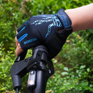 Велосипедні рукавички для чоловіків та жінок літні, для гірського велосипеда, шосе, піших прогулянок та альпінізму (блакитні, XL)