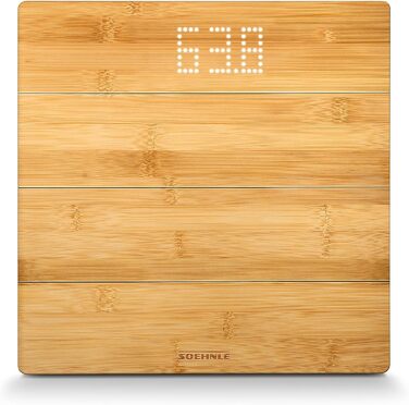 Електронна вага Soehnle Style Sense Bamboo Magic з натурального бамбука, LED-дисплей, прихований екран, до 180 кг, для тіла