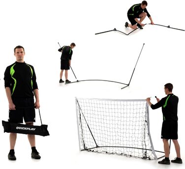 Футбол ворота QUICKPLAY Kickster 3x2м: портативні ворота для футболу в садку, для дітей та дорослих, з сумкою для транспортування