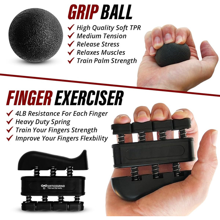 Регульований тренажер для рук Handtrainer з опором 4,5–59 кг, чорний. Для розвитку м'язів, реабілітації та зняття стресу