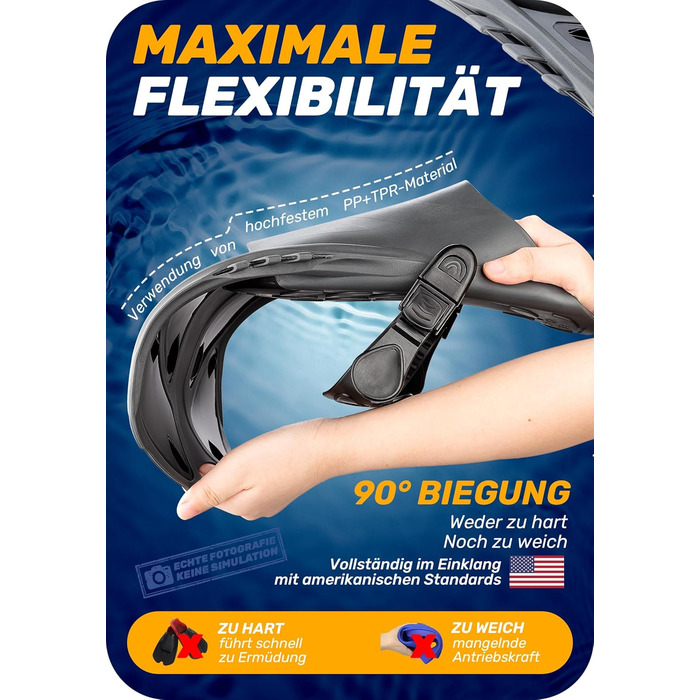 CAPAS Ласти для снорклінгу та дайвінгу, дорослі, чорні, L/XL (42-47), регульовані, відкрита п'ятка