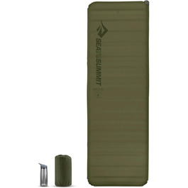 Килимок для кемпінгу Sea to Summit Camp Pro Sef Infating - великий, 198x64 см, зелений, з набором для ремонту та насосом