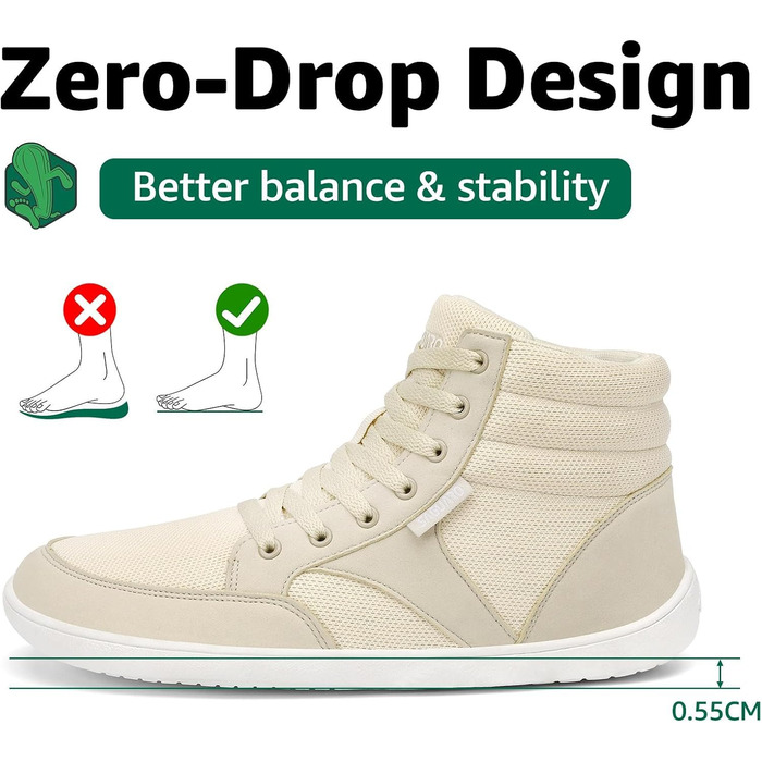 Чоботи для пішоходів Saguaro Unisex з широкою передньою частиною та плоскою підошвою, розмір 36-48 (Бежевий, 46 EU)