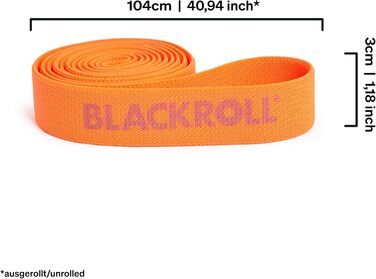 BLACKROLL® SUPER Band 104 см, еластична фітнес-стрічка для тренувань, текстильна стрічка для зміцнення м'язів, легкий рівень опору, оранжева, виготовлена в Німеччині