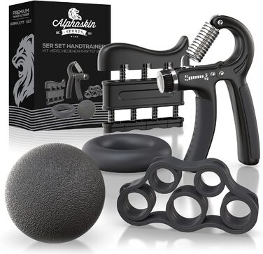 ALPHASKIN Premium Handtrainer: Тренажер для рук та пальців | Набір 2 та 5 шт. | Підвищена сила хвата | Тренування зап'ястя та пальців