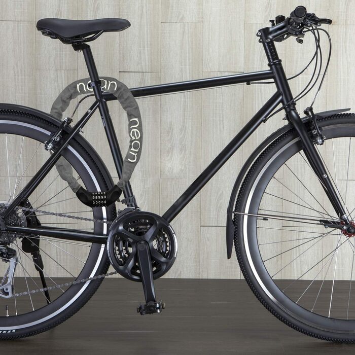 Велосипедне замкове обладнання Nean: надійний замок з кодом, сталевий ланцюг 6 мм x 900 мм (сірий)