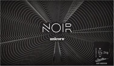 Набір дротиків Unicorn Gary Anderson Noir Phase 3/5, сталева вістря, 90% вольфрам, чорне титанове покриття, 21-24 г, у подарунковій упаковці