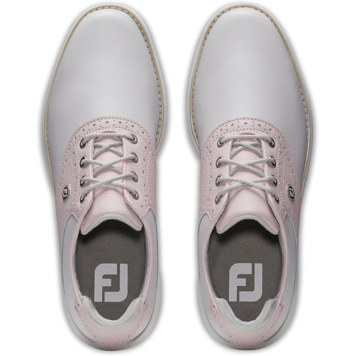 Жіночі гольф-туфлі FootJoy Tradition, білий, темно-синій, фіолетовий (41.5 EU, світло-сірий, рожевий)