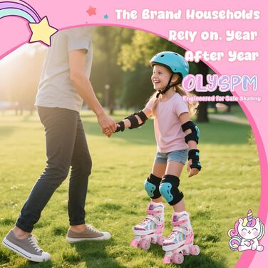 Ролики дитячі та жіночі, світлодіодні, 4 розміри, з сумкою для зберігання, для дівчаток та хлопчиків, початківців (M, Блідорожевий)