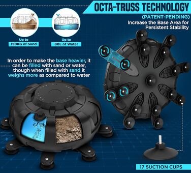 Боксерський мішок RDX 6FT для тренувань, рукавички та чохол XXL, самостійний, для MMA, кікбоксингу, білого кольору