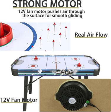 Ігровий стіл HLC 3 в 1: Аір-хокей, шафлборд, кёрлінг, боулінг – 130 см