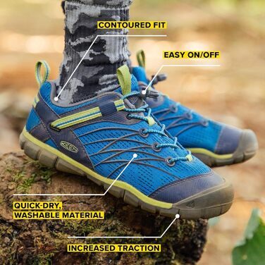 KEEN Chandler Cnx: Трекінгові півчеревики для дітей та дорослих, рожево-зелені, 32 EU, Black/Bright Cobalt