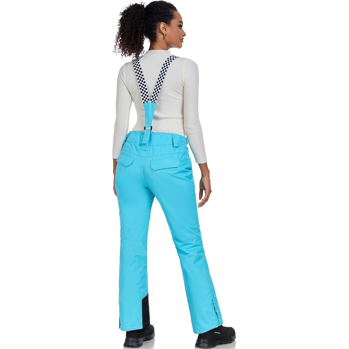 Штани для сноуборду та гірськолижного спорту ALSOGO: водонепроникні, вітронепроникні, з підтяжками, для жінок, зимові, знімні підтяжки, снігозахисний клапан, теплі, для активного відпочинку, синього кольору