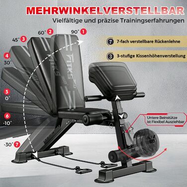 Багатофункціональна розкладна лава для гантелей 13 в 1, регульована фітнес-лава для дому, тренажер для вправ на прес та всього тіла, витримує до 400 кг