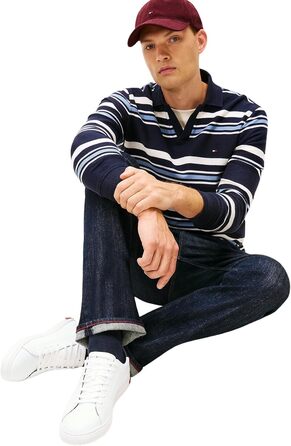 Чоловічі кеди Tommy Hilfiger Vulcanized Sneaker Essential білі, шкіряні деталі, розмір 42 EU