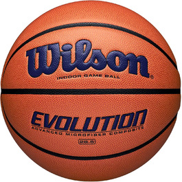 Баскетбольний м'яч Wilson Evolution Game Ball розмір 6 для залу, для дітей 6–12 років, для спортивних підлог (ПВХ, лінолеум), помаранчевий