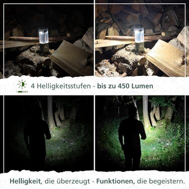 Ліхтар кемпінговий LED Acta Berg 450 люмен, акумуляторний з Power Bank (4000 mAh), до 150 год, IP44, оливково-сірий