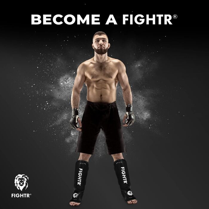 Професійні захисні щитки Fightr для гомілки, екстра товсті, ідеальна фіксація та амортизація, для кікбоксингу, ММА, муай тай та єдиноборств