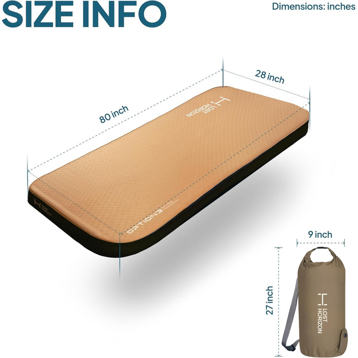 Каремат самонадувний Lost Horizon Air Foam 11 см Small Single з насосом