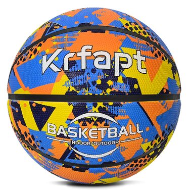 Баскетбольний м'яч Krfapt для дітей розміру 5 та 3 - м'який міні-м'яч з надійним покриттям, ідеальний для школи та тренувань (на вулиці/в приміщенні), 5 помаранчевий