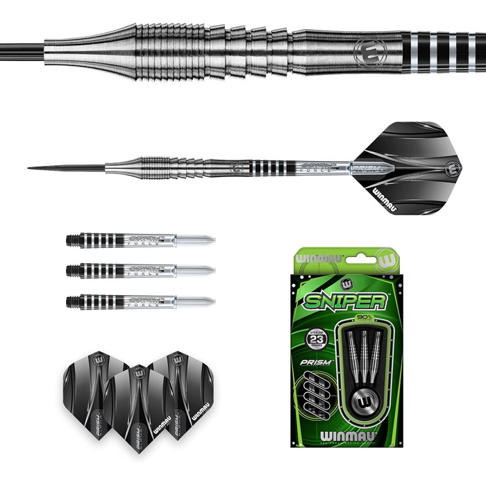 Професійний дартс-набір WINMAU Sniper 23 г з вольфраму з оперенням та шафтами