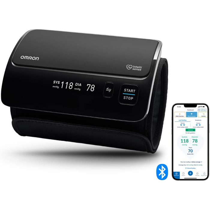 OMRON EVOLV автоматичний тонометр на плече бездротовий, клінічно перевірений, підходить для вагітних, з безкоштовним додатком для здоров'я, акційний комплект – 6 місяців OMRON connect Premium безкоштовно