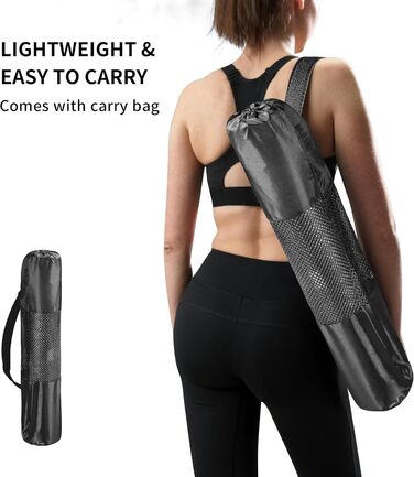 Йога мат PROIRON: неслизька фітнес-мат з розміткою для йоги, фітнесу та спорту (чорний)