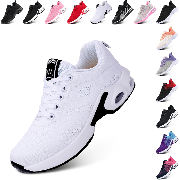 Жіночі кросівки Hitmars для бігу та фітнесу. Зручні, з повітряною подушкою, антиковзаючі. Розміри EU 36-46, кольори: чорний, рожевий, червоний, помаранчевий, фіолетовий, білий.