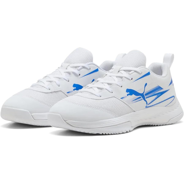 Дитячі унісекс кросівки PUMA Varion Li Jr для залу (Indoor Court Shoe), білі/блакитні, розмір 38 EU