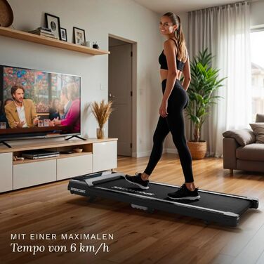 Біговий тренажер Sportconic складний - Walking Pad з нахилом та пультом дистанційного керування. Тиха фітнес-машина для дому, офісу та тренувань (1-6 км/год)