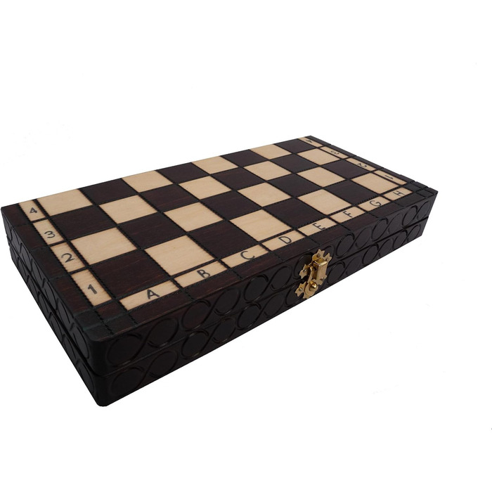 Дерев'яна шахова дошка Abio Perle KLEIN 30x30 см, складана, високоякісна, дорожній шаховий набір для дорослих