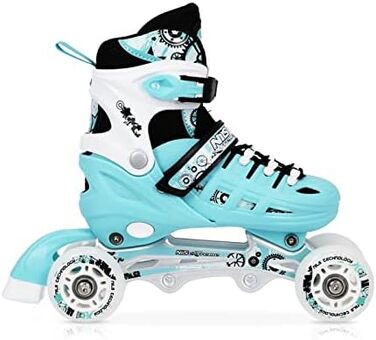 Ковзани фігуристичні Nils 4-в-1 регульовані - для дівчаток та хлопчиків, жінок - NH10905 (Блакитний, M (35-38))