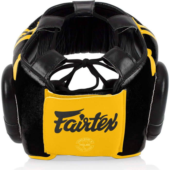 Кепка для спарингу Fairtex HG16M2, шкіряна, чорна/золота, XL