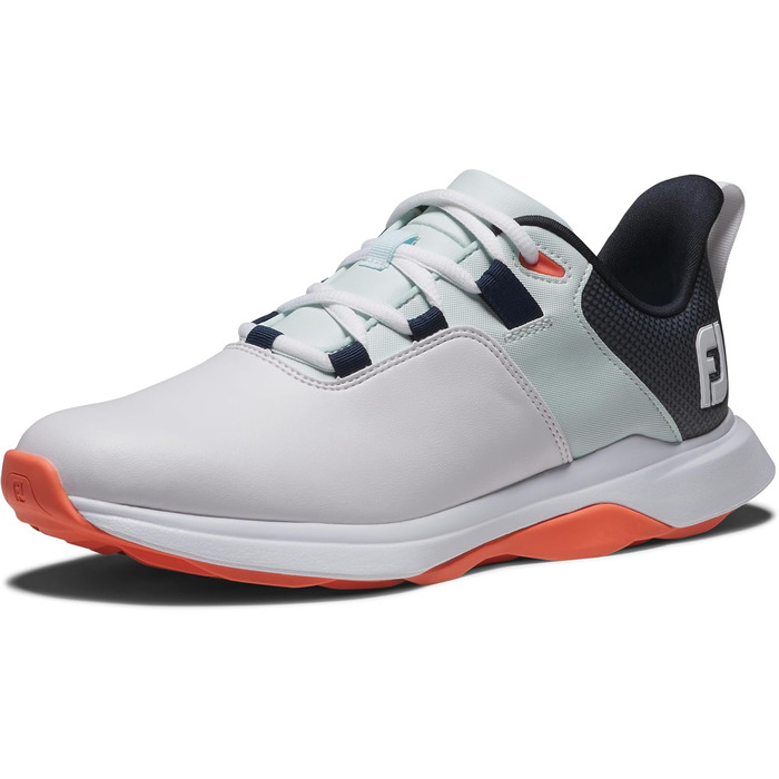 Жіноче golf-взуття FootJoy Prolite, білий, синій, корал (37 EU, широка колодка)