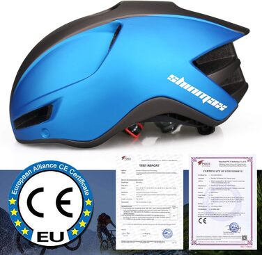 Велосипедний шолом Shinmax з ліхтарем, USB-зарядка, візор, магнітний, легкий, для міста і MTB, чоловічий/жіночий, розмір 57-62 см, синій титан