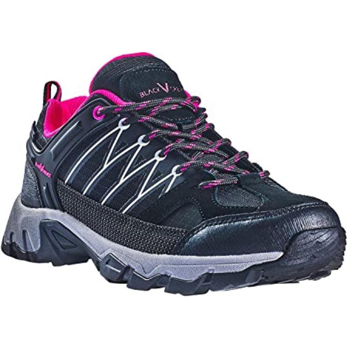 Чорні жіночі трекінгові черевики Black Crevice: водонепроникні, з підкладкою, для туризму та активного відпочинку (36 EU)