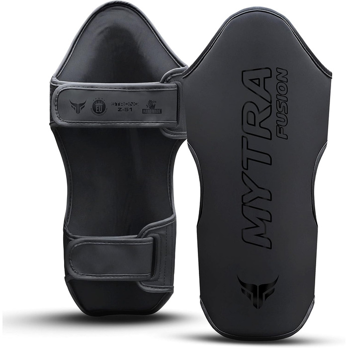 Захисні щитки для гомілки Mytra Fusion з екошкіри для кікбоксингу, MMA, Муай Тай, тренувань та спарингів