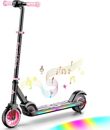 Дитячий електросамокат FanttikRide C9 Apex з Bluetooth-музикою, LED-підсвіткою, регульованою висотою, складний, для дітей від 8 років, швидкість до 16 км/год, запас ходу 8 км, для хлопчиків та дівчаток