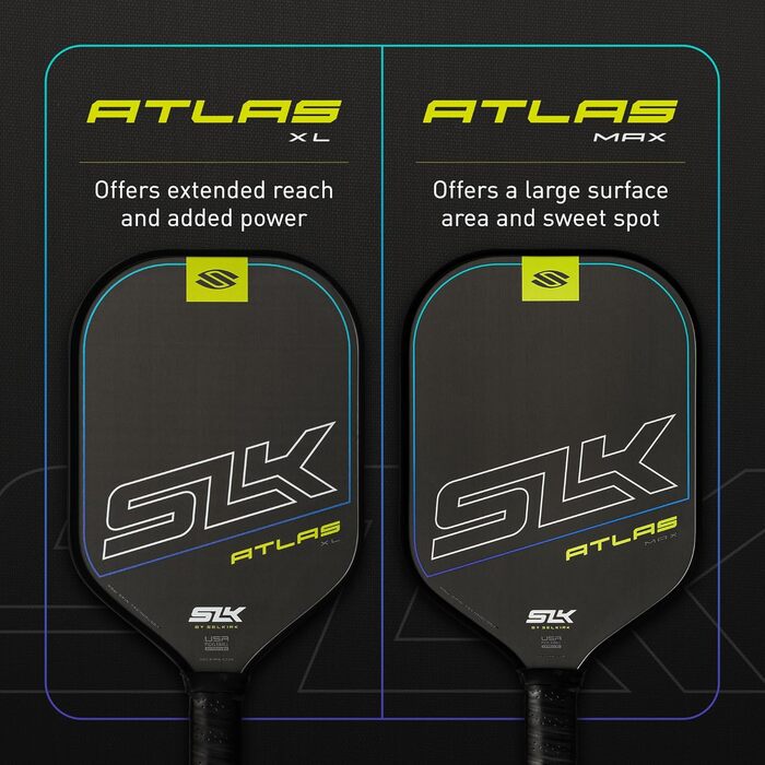 Pickleball-Paddel Selkirk Atlas 2025: Вуглецеве волокно, синій колір, XL форма | Pickleball-Paddel