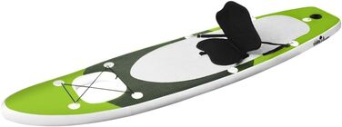 Надувна SUP-дошка для дорослих vidaXL 330x76x10 см, комплект: весло, насос, зелена, для серфінгу, сапборд, фановий падлборд