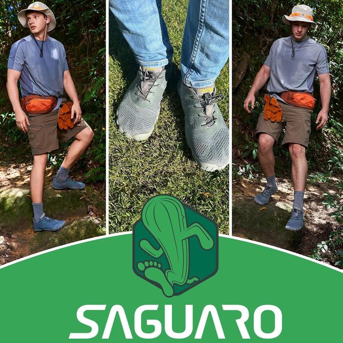 SAGUARO Чоловічі/Жіночі Мінімалістичні Трекінгові Чоботи для Бігу Barfußschuhe Швидкосухі Водонепроникні 43 EU Сірі