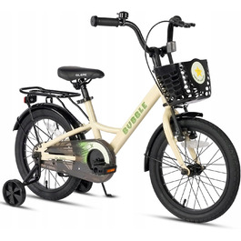 Дитячий велосипед GLERC Bubble, 16 дюймів, з допоміжними колесами, бежевий