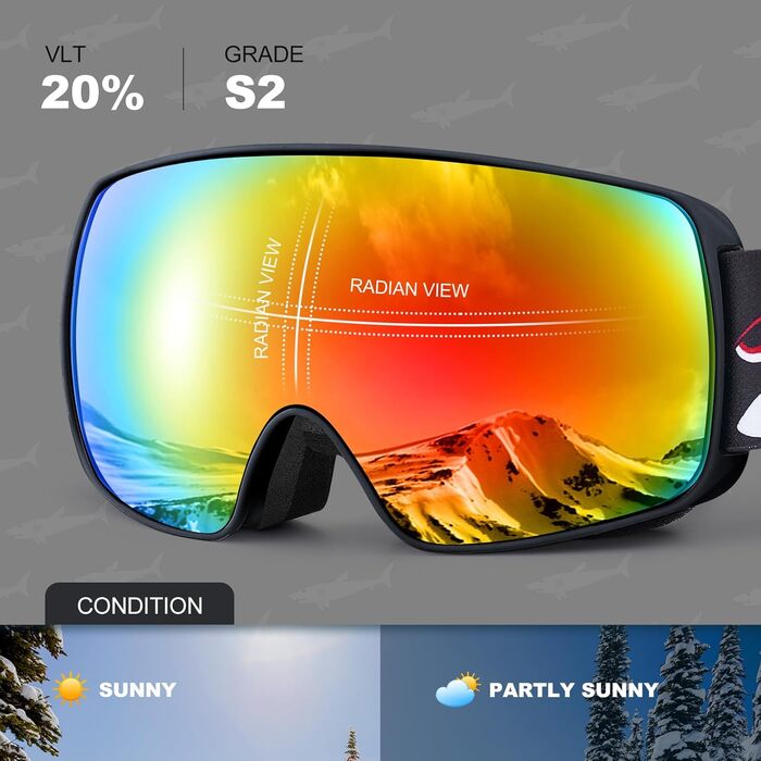 Дитячі скі-маски Odoland: захист від сонця, антизапарні, сумісні зі шоломом. Ідеальні для катання на лижах та сноуборді. VLT 20%