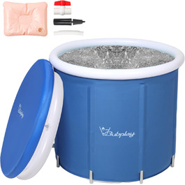 Ейсбад XL для спортсменів та дорослих: ванна для крижаного занурення на 105 галонів з кришкою, блакитна